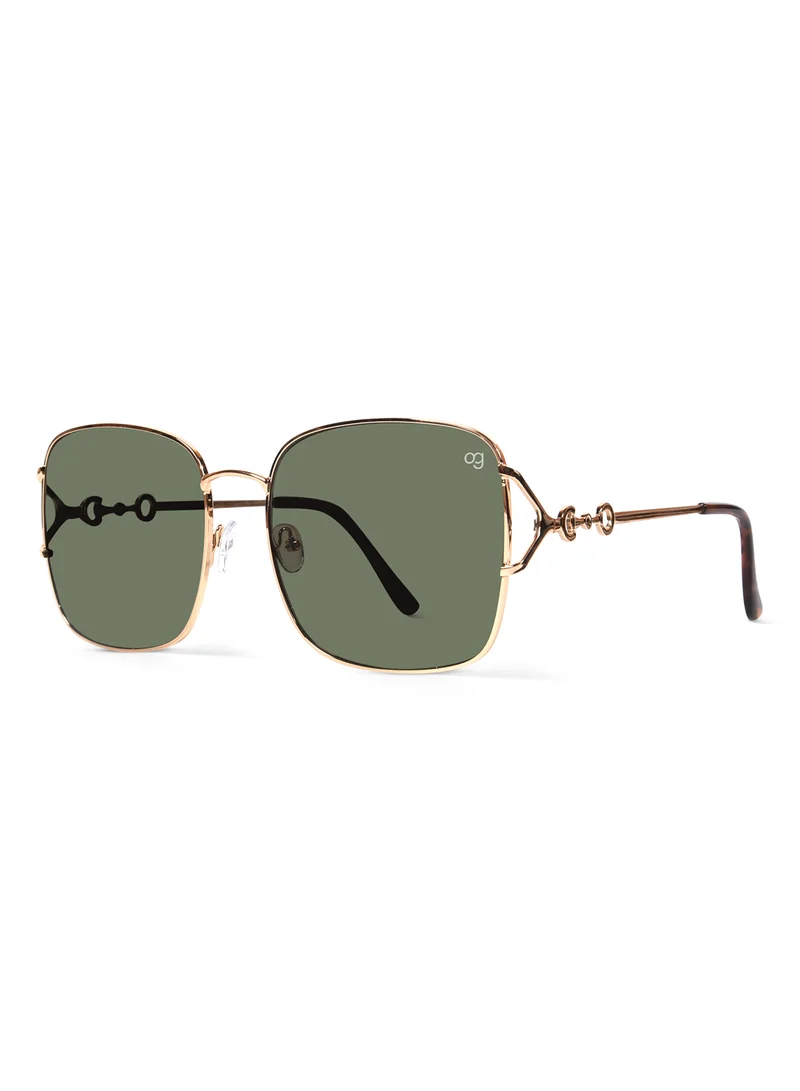 Woggles Olive Aura Square Sunglasses