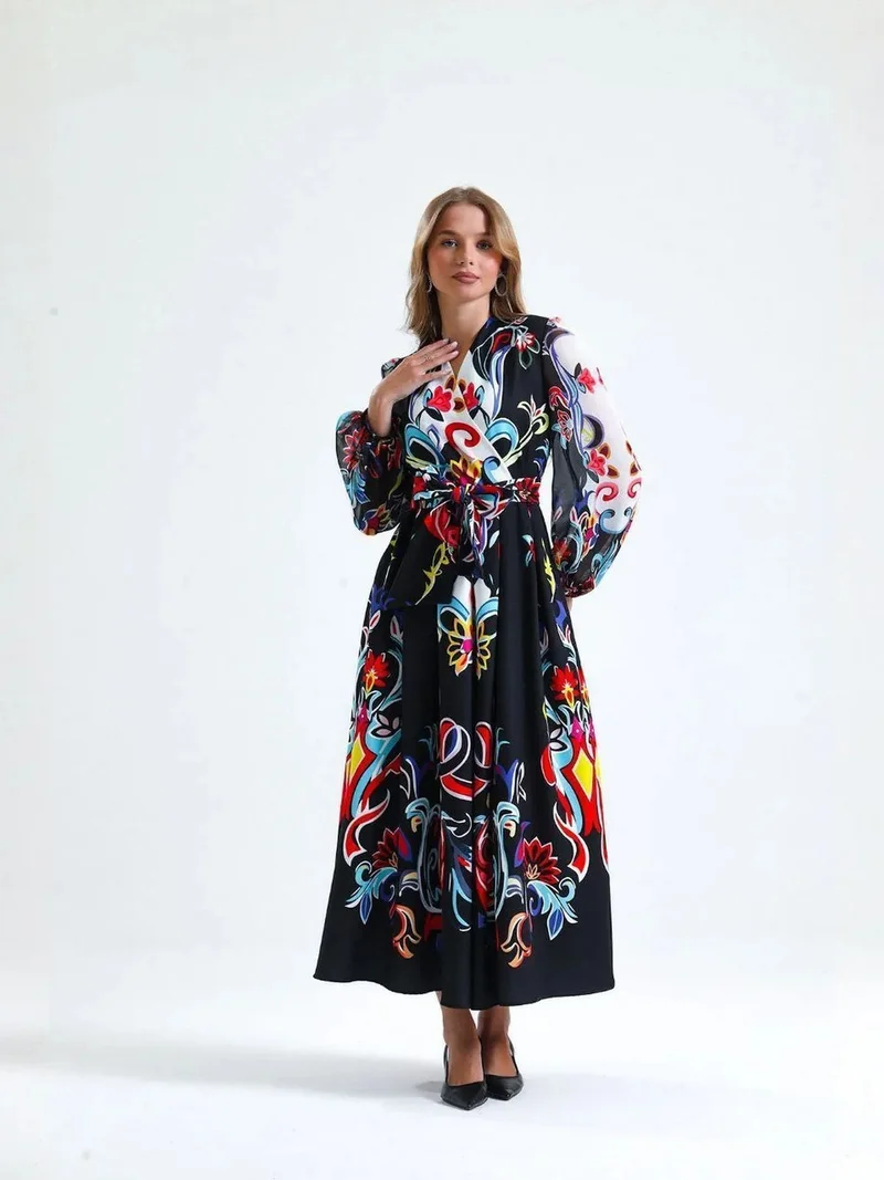 Jennyfer Floral Print Maxi A-Line Dress