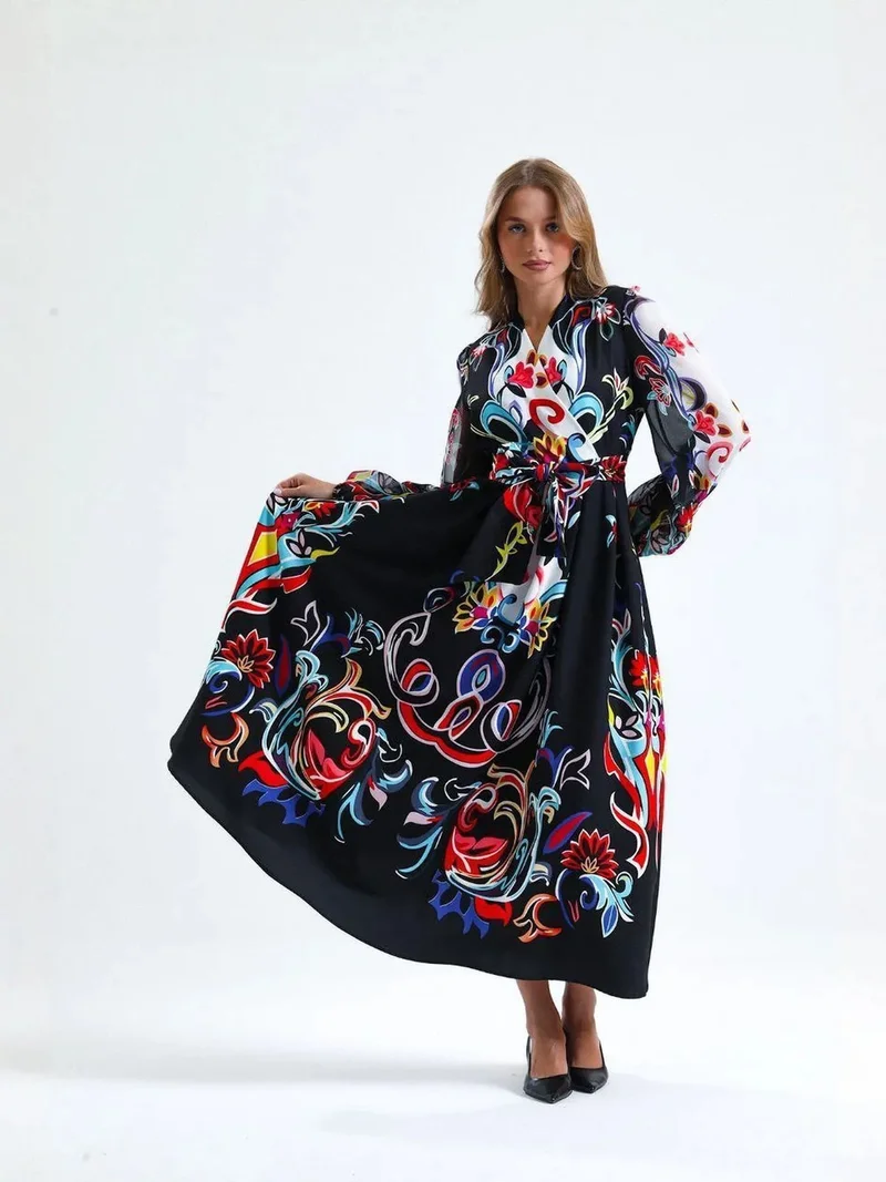 Jennyfer Floral Print Maxi A-Line Dress