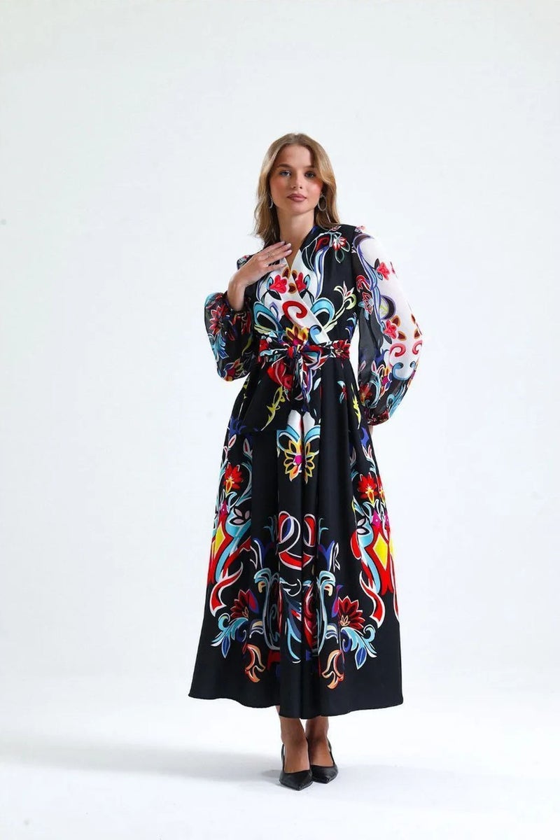 Jennyfer Floral Print Maxi A-Line Dress - Image 1