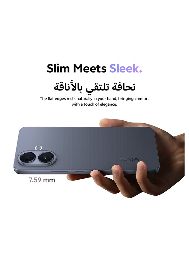 فيفو V70 لايت AI 5G ثنائي الشريحة أسود أنيق 8 جيجابايت RAM 256 جيجابايت (شاحن 90 واط مدعوم) مع هدايا حصرية ساعة ذكية وضمان 24 شهر + 1 سنة استبدال الشاشة - نسخة الشرق الأوسط - Image 5