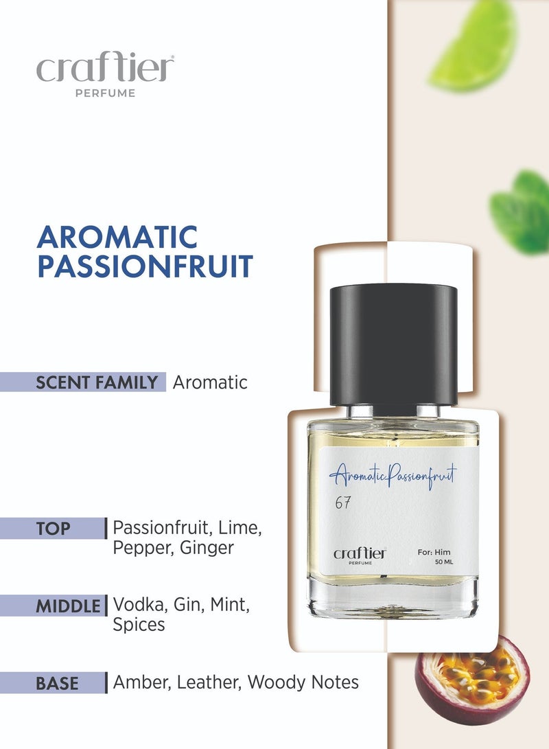Craftier Perfume AROMATIC PASSIONFRUIT - Inspired of-212 VIP, Eau De Parfum for Men - 50ml, Long Lasting Aromatic Fragrance Upto 16 Hrs, Travel Size Men's Perfume - Image 3