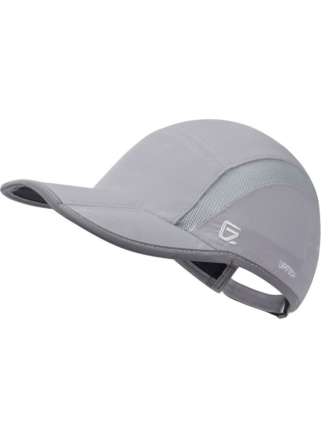 GADIEMKENSD GADIEMKENSD Reflective Folding Outdoor Hat Unstructured Design UPF 50+ Sun Protection Sport Hats for Womens and Mens, Light Grey, 6 7/8-7 1/2  - Image 3