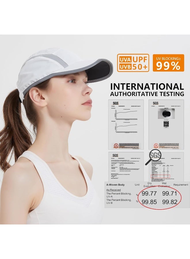GADIEMKENSD GADIEMKENSD Reflective Folding Outdoor Hat Unstructured Design UPF 50+ Sun Protection Sport Hats for Womens and Mens, Light Grey, 6 7/8-7 1/2  - Image 5