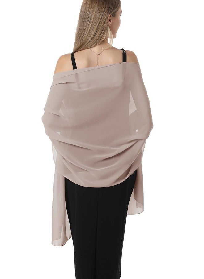 Hotshawl Chiffon Shawls and Wraps for Evening Dresses Women Elegant Soft Scarf Bridal Scarve Wedding Stole, Khaki, One size - Image 2