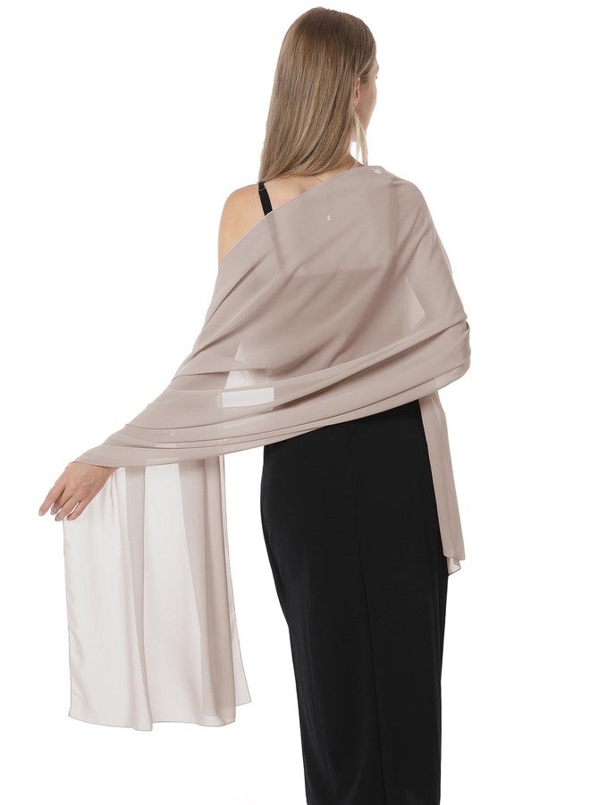 Hotshawl Chiffon Shawls and Wraps for Evening Dresses Women Elegant Soft Scarf Bridal Scarve Wedding Stole, Khaki, One size - Image 5