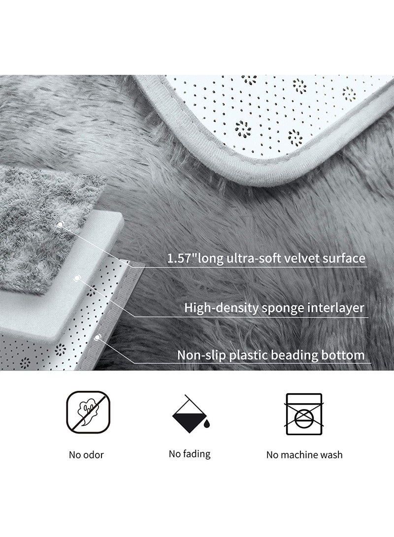 GOOTOY Modern Style Area Rug Non-Slip Super Soft Touch Living Room Bedroom Kitchen Decoration Of Carpet Floor Rug Fluffy Long Pile Rectangular - Image 4