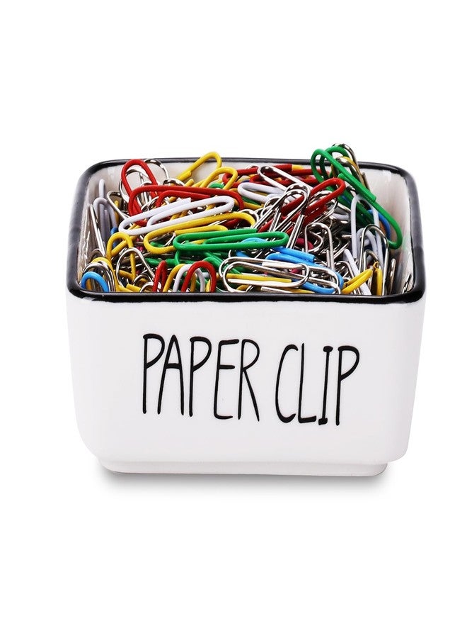 ONTUBE Square Farmhouse Paper Clip Holders (White) - Image 1