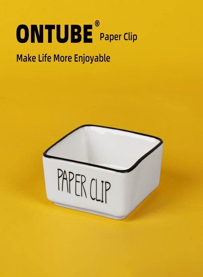 ONTUBE Square Farmhouse Paper Clip Holders (White) - Image 5