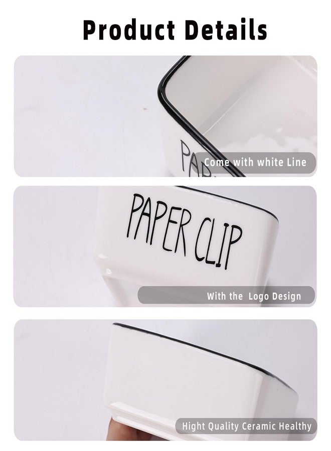 ONTUBE Square Farmhouse Paper Clip Holders (White) - Image 3