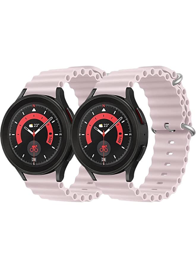 IAF Silicone Ocean Strap 22mm Watch Accessory Part for Samsung and Huawei Watch Adjustable Loop with Buckle Sports Strap Women Men Sand Pink/Sand Pink