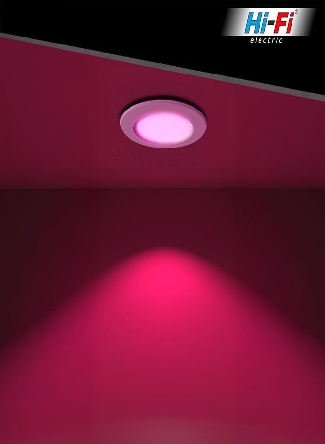 elleys' ZYDO 8W LED Down Light (Pink Light) Round Recessed Ceiling LED Light | Cut Out- 75 mm | BIS Certified & 4KV Surge Protection pop Lights for Ceiling (8W, Pack of 8) - Image 3