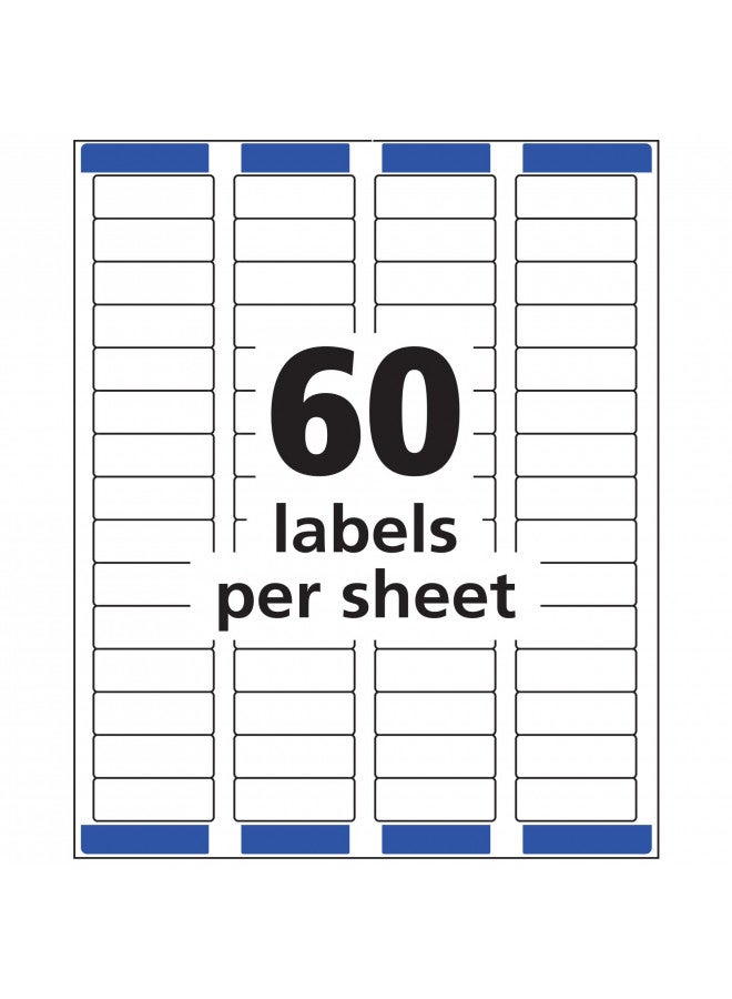 Avery Printable Return Address Labels with Sure Feed, 2/3" x 1-3/4", Matte Clear, 600 Blank Mailing Labels (18695) - Image 3