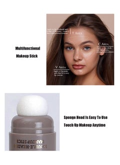 OCHEAL Double Headed Makeup Stick,Highlighter Stick with Brush,Moisture and Lightweight Highlighters Makeup Stick Waterproof, Long Lasting 2 In 1 Face & Body & Eye Shadow Makeup Stick(#04)  - Image 3