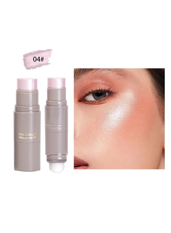 OCHEAL Double Headed Makeup Stick,Highlighter Stick with Brush,Moisture and Lightweight Highlighters Makeup Stick Waterproof, Long Lasting 2 In 1 Face & Body & Eye Shadow Makeup Stick(#04)  - Image 2