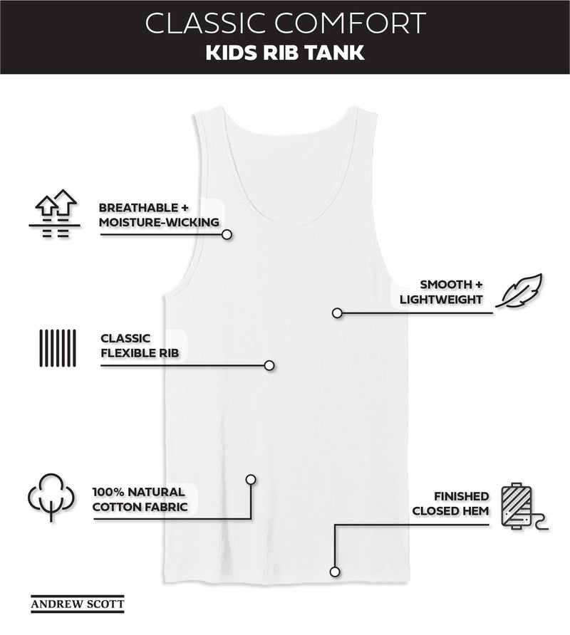 Andrew Scott Basics Boys' 12 Pack Color A-Shirt Sport Tank Top Undershirts (12 Pack - Bright White, Small) - Image 2