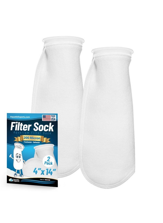 Aquatic Experts 4 Inch Ring Filter Socks 200 Micron, Filter Socks For Saltwater Aquarium, Sump Filter Sock, Felt Aquarium Socks, Reef Filter Sock (2 Pack, 4" X 14")  - Image 1