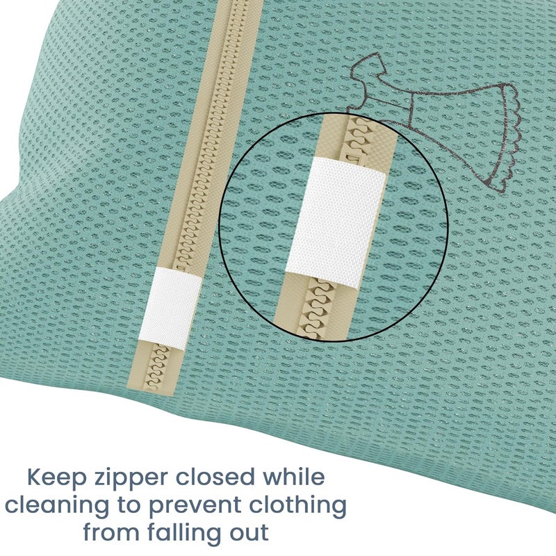 Kuber Industries Set of 6 Polyester Mesh Laundry Bag with Zip Reusable Washing Bags for Washing Machine Ideal for Delicate Fabrics Lingerie Shoes Protection YZ4GRN Green - Image 2