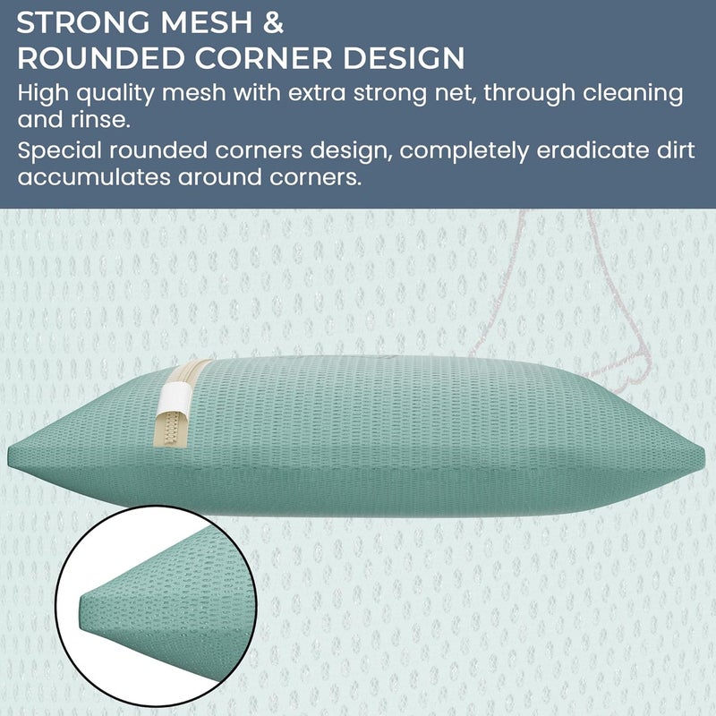 Kuber Industries Set of 6 Polyester Mesh Laundry Bag with Zip Reusable Washing Bags for Washing Machine Ideal for Delicate Fabrics Lingerie Shoes Protection YZ4GRN Green - Image 4