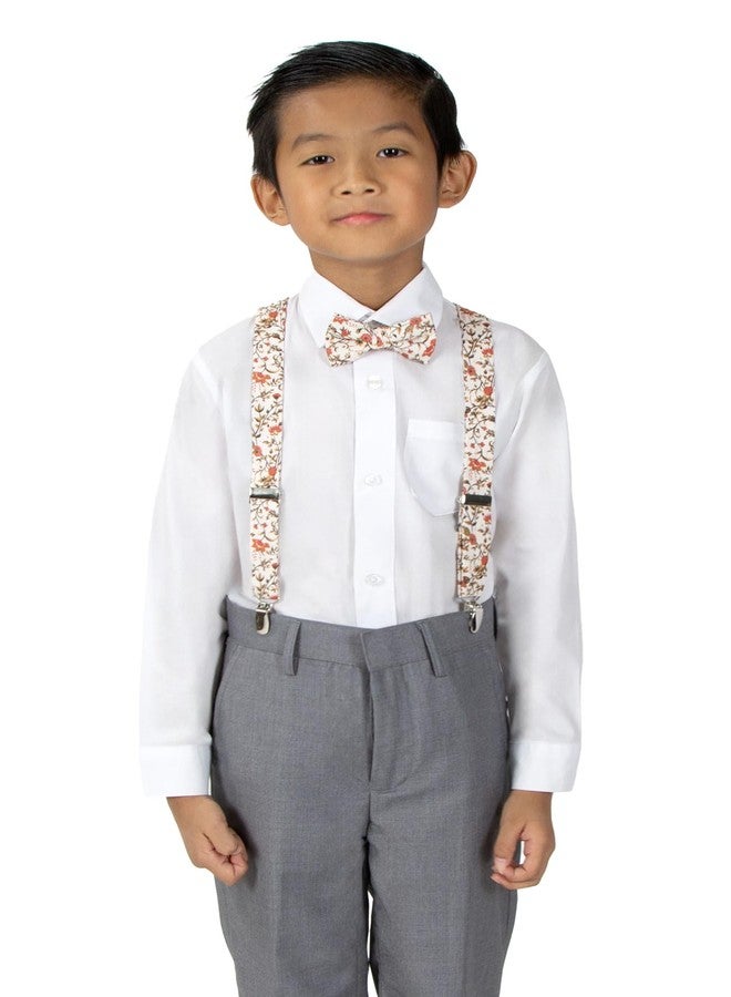 Spring Notion Boys' Cotton Floral Suspenders and Bow Tie Set For Kids Toddlers Infants, 43-Sienna Medium - Image 4