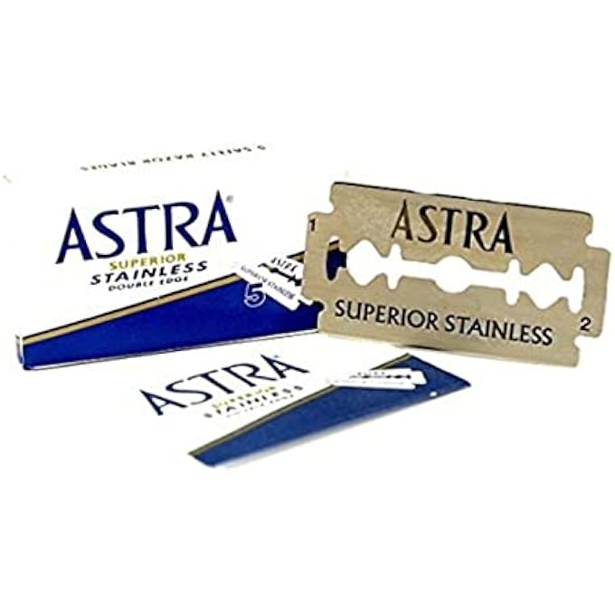 أسترا شفرة حلاقة مزدوجة الحواف من أسترا بلو سوبيريور استانلس ستيل 50 قيراط - Image 1