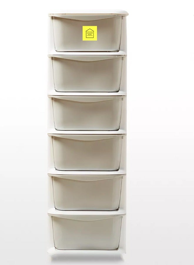 كونسيبت هوم ادراج تخزين من 6 طبقات تخزين, سهلة التركيب، عالية الجودة أبيض/رمادي 37x36.5x113 سم - Image 3