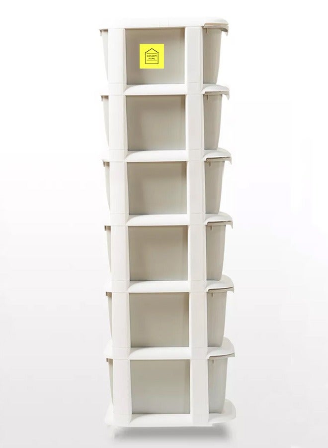 كونسيبت هوم ادراج تخزين من 6 طبقات تخزين, سهلة التركيب، عالية الجودة أبيض/رمادي 37x36.5x113 سم - Image 4