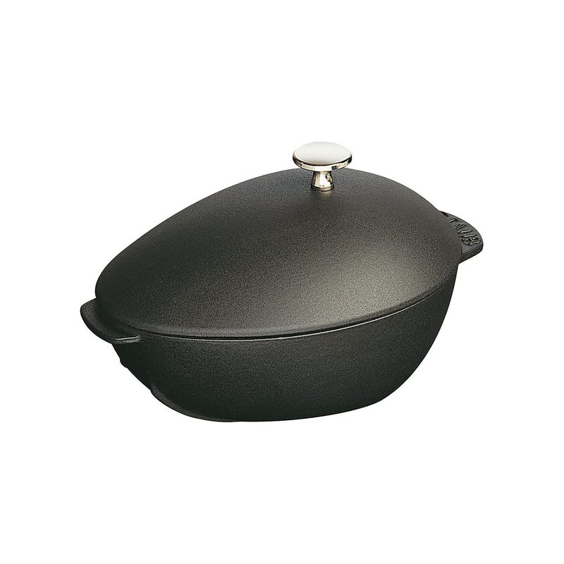 STAUB Staub Cast Iron 2qt Mussel Pot  Matte Black Made in France 