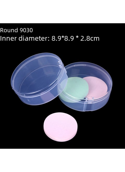 Large puff storage box one-piece transparent PP round box with lid injection molding barrel empty box product packaging plastic box Transparent
