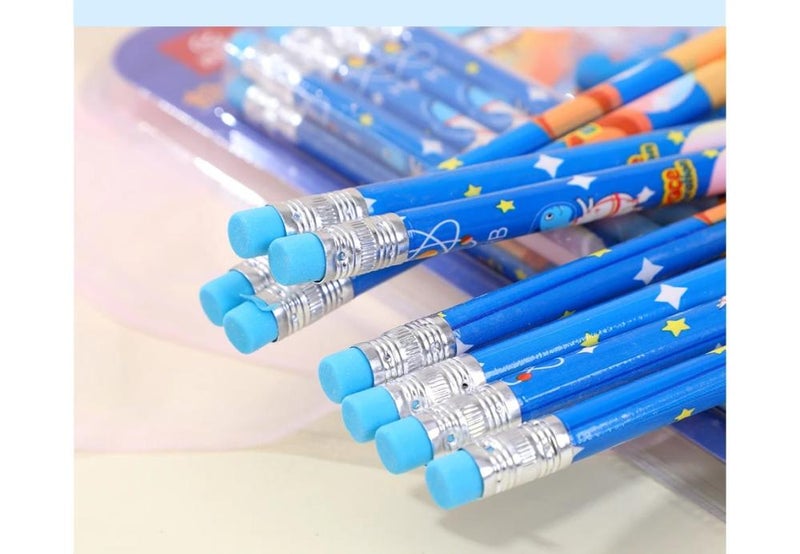 Foska Plastic Assorted Colors Pencil Set of 13Complete colour pencil set includes 13 pieces with pencils, erasers, a sharpener, and helpful accessories. - Image 3