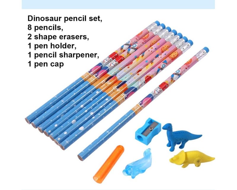 Foska Plastic Assorted Colors Pencil Set of 13Complete colour pencil set includes 13 pieces with pencils, erasers, a sharpener, and helpful accessories. - Image 2
