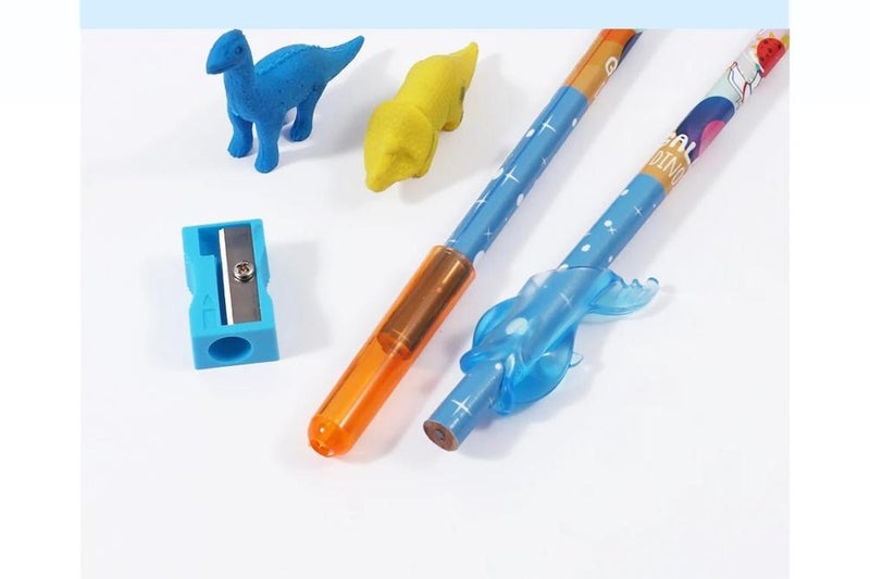 Foska Plastic Assorted Colors Pencil Set of 13Complete colour pencil set includes 13 pieces with pencils, erasers, a sharpener, and helpful accessories. - Image 4