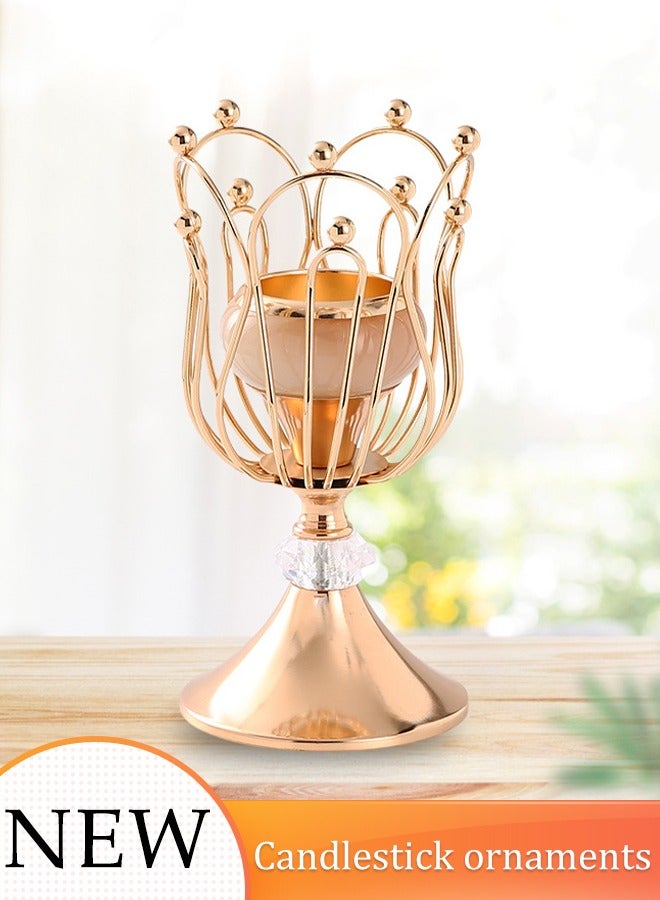 Generic Iron Incense Burner Holder Gold Flower Shape Metal Holder Hollow Out Iron censer Holder Premium Incense Burner Decor Aromatherapy Furnace for Home Decor  - Image 1