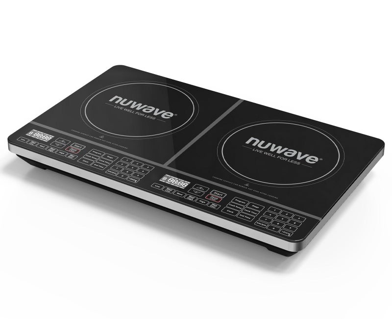 Nuwave Nuwave PIC Double Portable Powerful 1800W with 2 Large 8 Heating Coils Independent Controls 94 Temp Settings from 100F to 575F in 5F Increments 115 ShatterProof Ceramic Glass Surface 