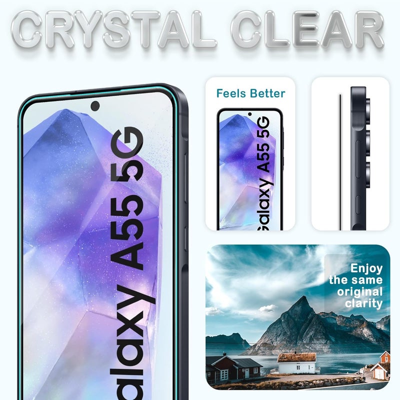 FIRST MART Military Grade Gorilla Tempered Glass Compatible For Samsung Galaxy A35 and Galaxy A55 (6.6 Inches) With Full Screen Coverage and Easy Installation Kit| Edge-To-Edge Protector|Black - Image 3
