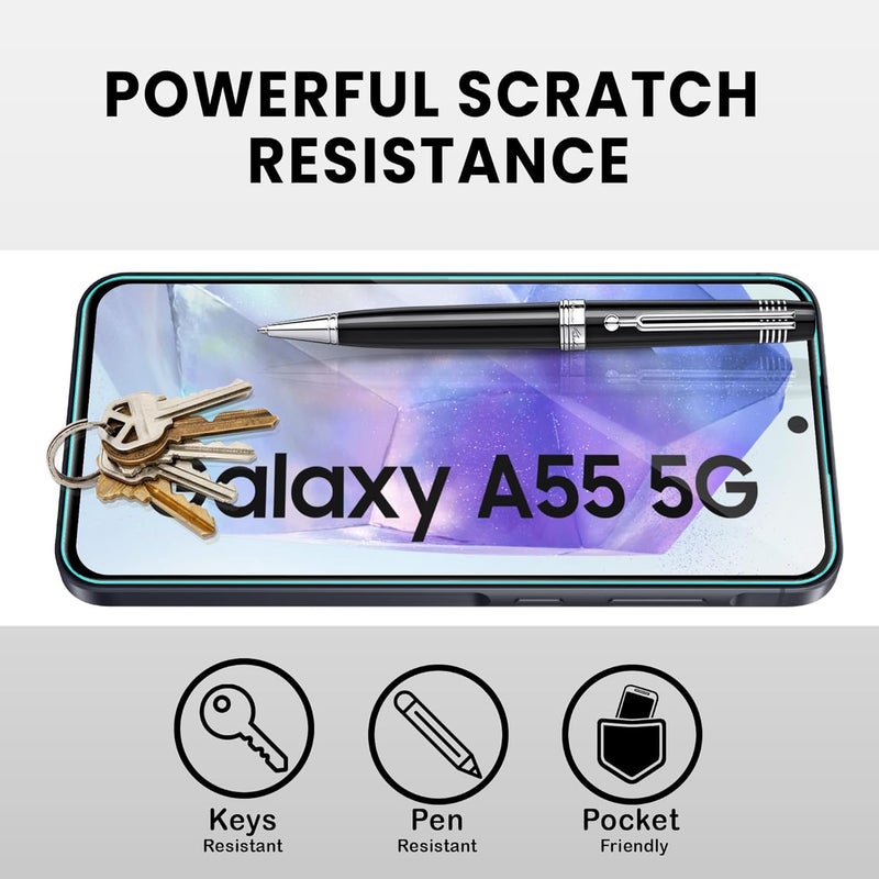 FIRST MART Military Grade Gorilla Tempered Glass Compatible For Samsung Galaxy A35 and Galaxy A55 (6.6 Inches) With Full Screen Coverage and Easy Installation Kit| Edge-To-Edge Protector|Black - Image 4
