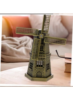 Hediyesahibi Gift Holder Vintage Metal Dutch Windmill Figurine Antique Bronze 17CM  - Image 4