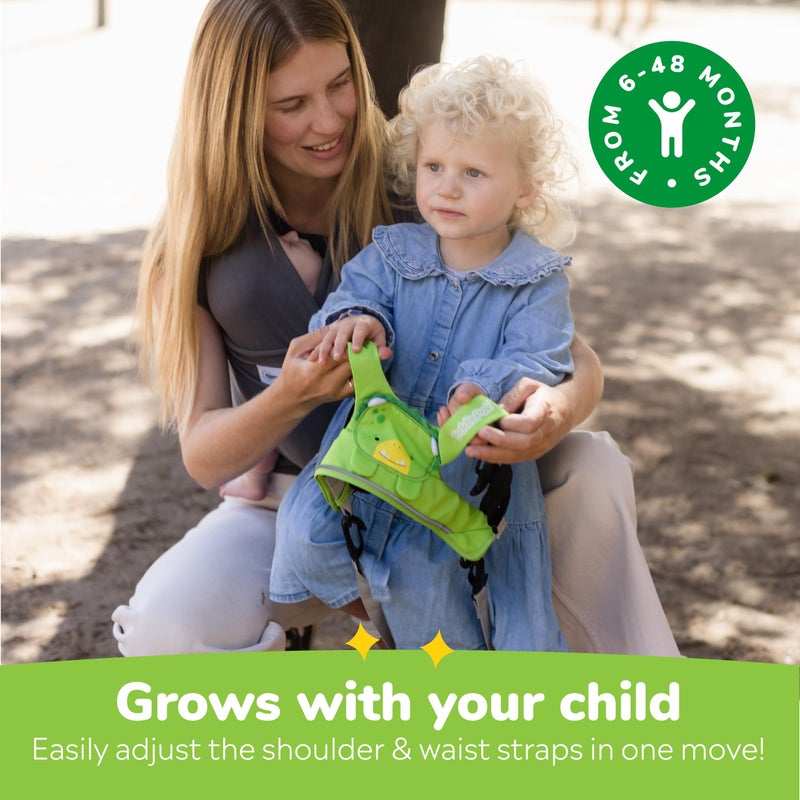 Trunki Toddler Leash - Fuss Free Toddler Walking Reins & Kids Safety Harness | Baby Leash for Kids â€“ Dudley Dinosaur (Green) - Image 4
