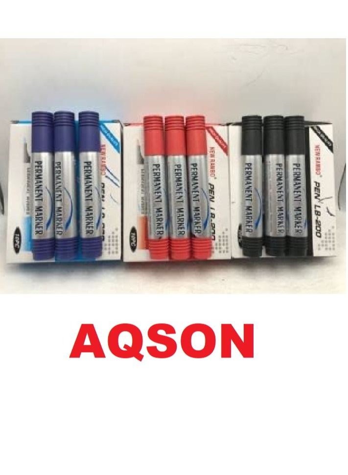 AQSON PERMANENT MARKER BLUE PACK OF 10 - Image 2