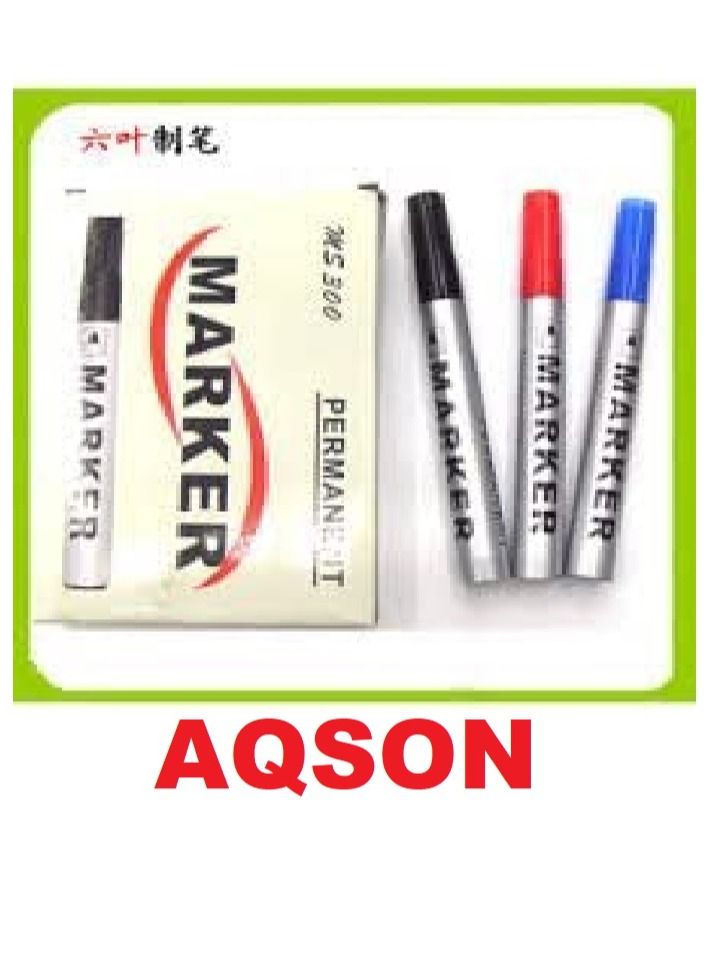 AQSON PERMANENT MARKER BLUE PACK OF 10 - Image 1