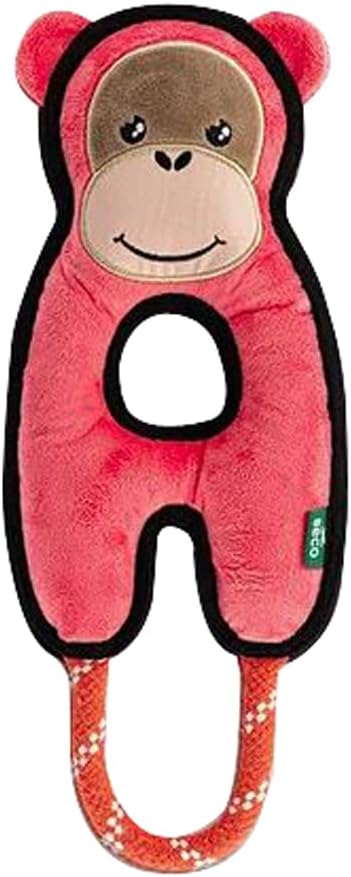 Beco Lovable Soft Orangutan Squeaker Dog Toy Made with 74 Recycled Materials Snuggle Chew Toss  Fetch