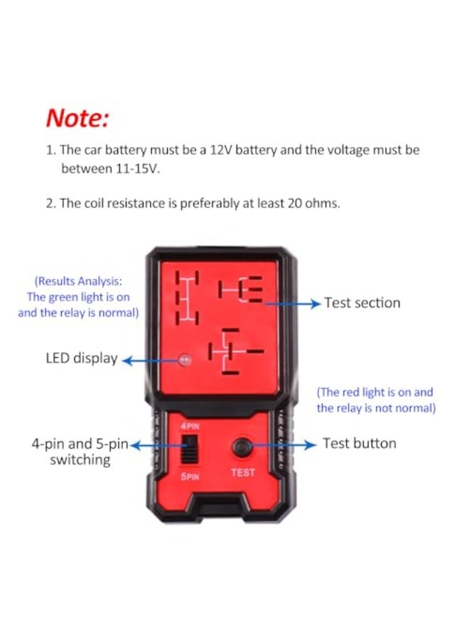 Daconovo Automotive Relay Tester Car Relays Detector Automobile Relay Detector Fault Analyzer 24V 4-Pin 5-Pin Car Relays Detector - Image 4