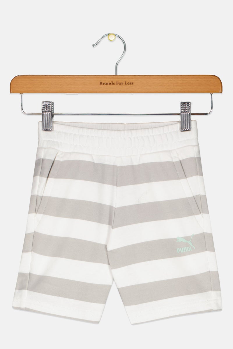 PUMA Kids Boy Sportswear Fit Stripe Shorts, Grey - Image 1