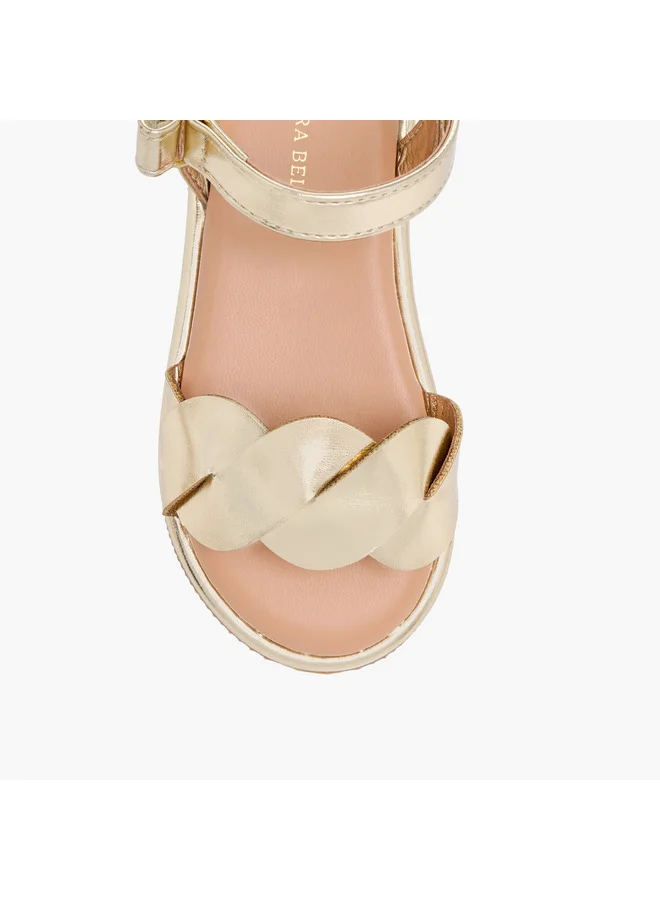 Flora Bella By Shoexpress Girls Strap Detail Sandals with Hook and Loop Closure