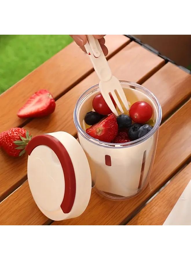 Yellow Leak Proof Salad Cup Portable Snack Container For Picnic Gym Office - Image 2