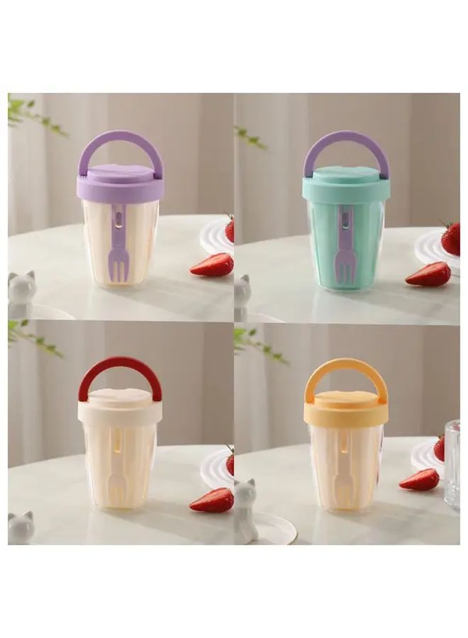 Yellow Leak Proof Salad Cup Portable Snack Container For Picnic Gym Office - Image 4