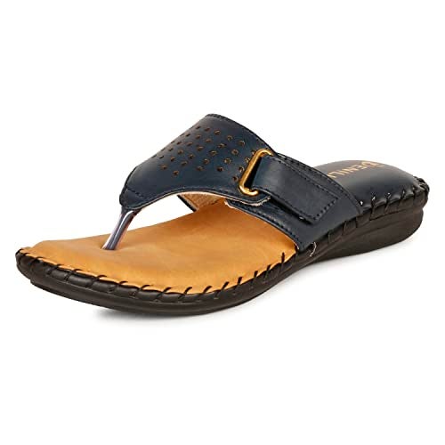 Denill Women Comfortable Soft Paded Doctor Flats (Blue) UK-5 Slipper - Image 1