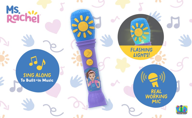 eKids Ms Rachel Toy Microphone for Kids, Includes Built-in Music and Lights, Toddler Toys Make Great Stocking Stuffers for Kids (Purple) - Image 2