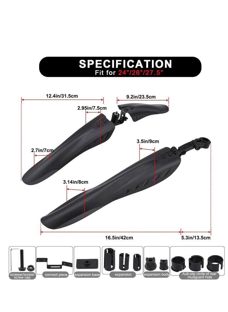 Bicycle Mudguard, Full Coverage Thickened and Widened Mountain Bike Rain Cover Adjustable 3 Pieces Mudguard Suitable for 24-28 Inch Mountain Road Bike (3 Pieces 1 Set) - pzsku/Z2093F1C99C5BF3AFC383Z/45/_/1706670172/e278fa83-5b94-487d-b901-404bd43b959a