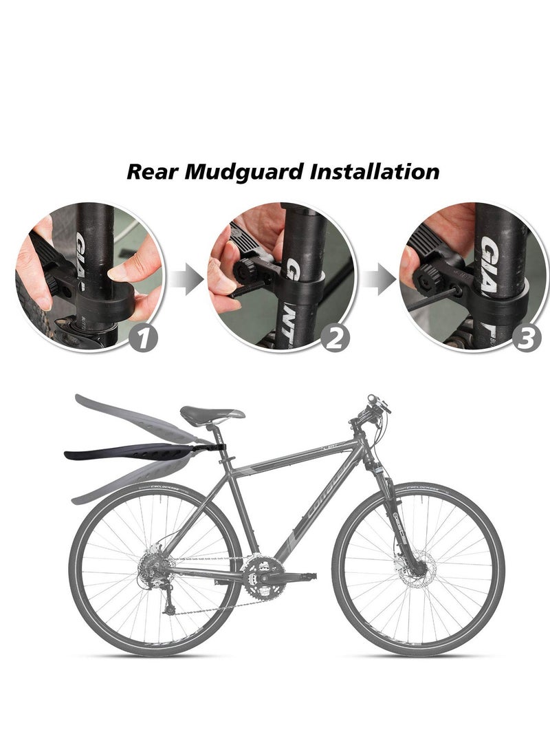 Bicycle Mudguard, Full Coverage Thickened and Widened Mountain Bike Rain Cover Adjustable 3 Pieces Mudguard Suitable for 24-28 Inch Mountain Road Bike (3 Pieces 1 Set) - pzsku/Z2093F1C99C5BF3AFC383Z/45/_/1706670174/af4d9254-704b-41f2-80dd-04258a4e6798